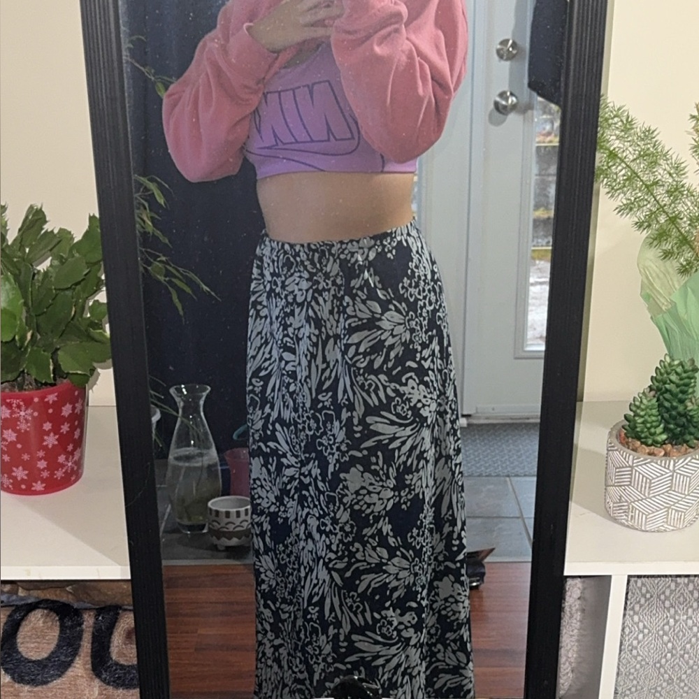 Floral Black and White Women's Skirt